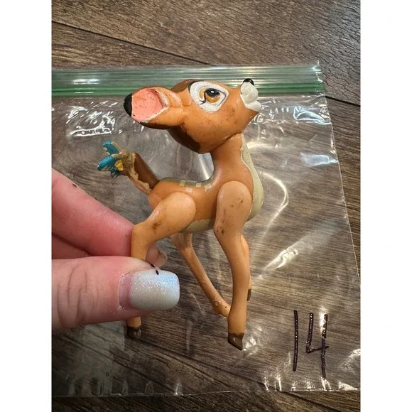Disney Bambi Fawn Figurine Toy Animal Deer Butterfly moving arms and legs. - Picture 2 of 5